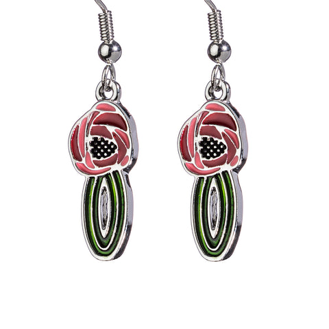 Rose on Stem Mackintosh Earrings (T5004)