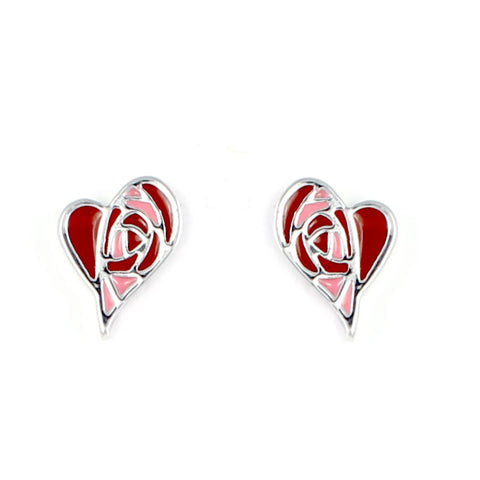 Heart Stud Mackintosh Earrings (T5006)