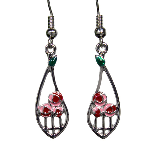 Curved drop Mackintosh Earrings (T5012)