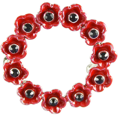 Wreath Small Poppy Brooch (P1005)
