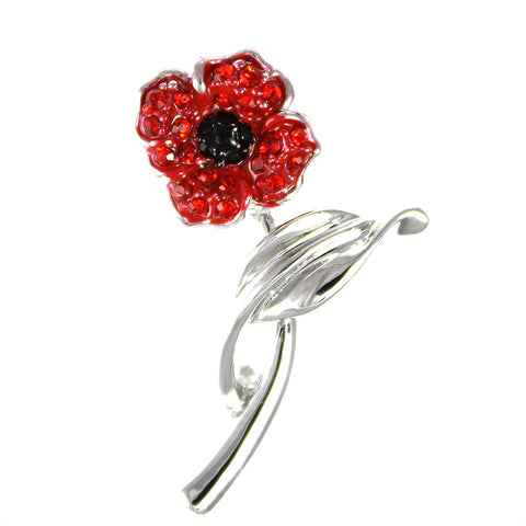 Stem Small Poppy Brooch (P1010)