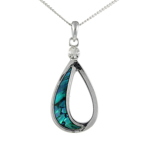 Loop Paua Shell Pendant Necklace (S1011)