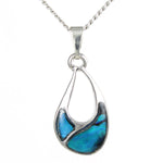 Saddle Paua Shell Pendant Necklace (S1211)