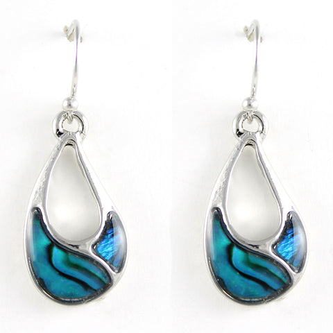 Dew Orecchini A Perno In Argento Sterling Con Conchiglia Paua Rotonda - 3060PA014, Regalo Per Lei