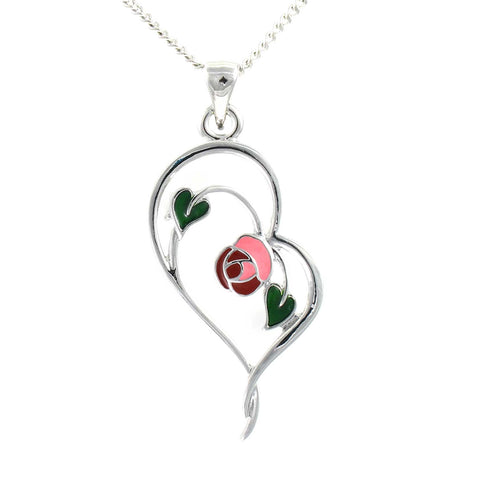 Enchanted Heart Mackintosh Pendant Necklace (T4009)