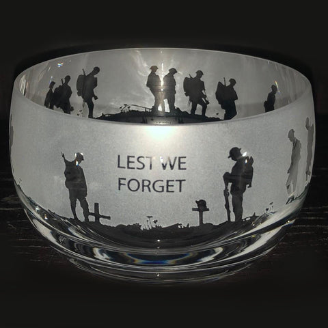 LEST WE FORGET B67 SMALL CRYSTAL BOWL