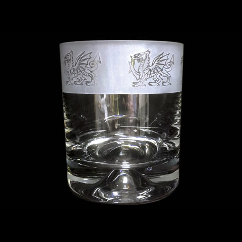 WELSH DRAGON FROSTED T17 WHISKY TUMBLER