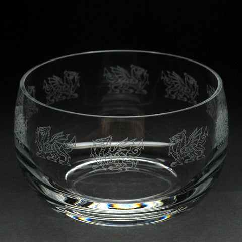 WELSH DRAGON PLAIN B67 SMALL CRYSTAL BOWL