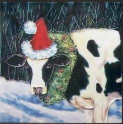 8x8" CHRISTMAS COW