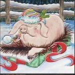 8x8" CHRISTMAS PIG