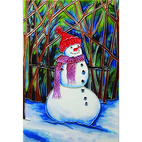 8x12" RED HAT SNOWMAN