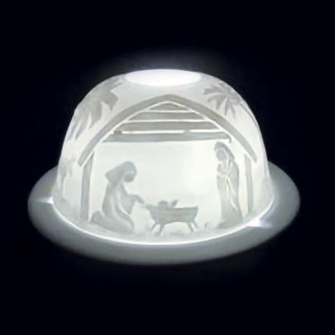 A CHILD IS BORN DOME TEALIGHT HOLDER