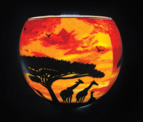 GIRAFFE SUNSET LIGHT GLASS