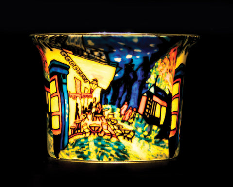 CAFE BY NIGHT LIGHT GLASS VOTIVE
