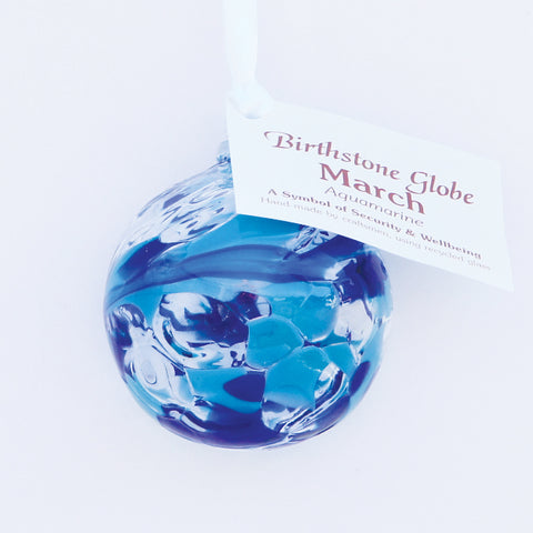 MARCH BIRTHSTONE GLOBE 6CM