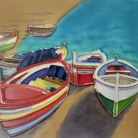 8x8" COLOURFUL BOATS