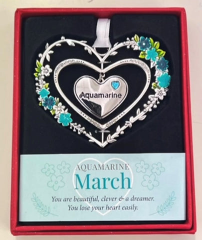 MARCH GEMSTONE HEART