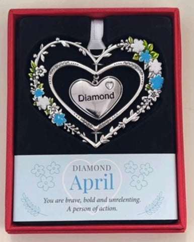 APRIL GEMSTONE HEART