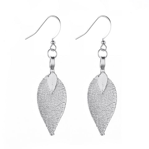 LE01 LEAF EARRINGS SILVER