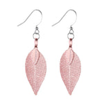 LE04 LEAF EARRINGS PINK