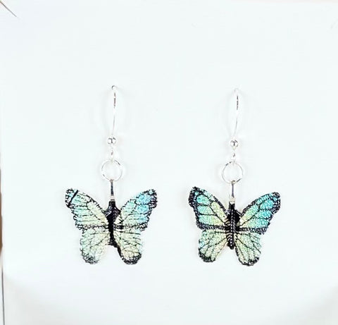 LE09 BUTTERFLY LEAF EARRINGS GREEN