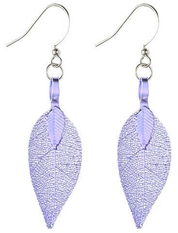 LE07 LEAF EARRINGS LILAC