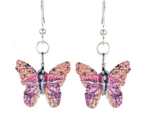 LE11 BUTTERFLY LEAF EARRINGS PINK