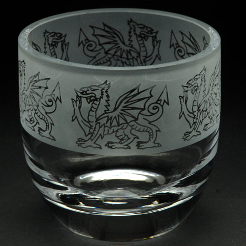WELSH DRAGON FROSTED M44 CANDLE POT