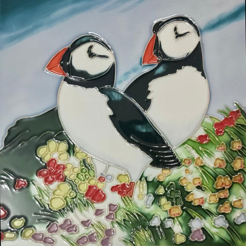 8x8" PAIR OF PUFFINS