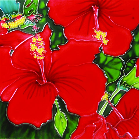 8x8" RED HIBISCUS