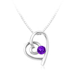 BHP02 SWAROVSKI BIRTHSTONE HEART PENDANT FEBRUARY AMETHYST