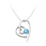 BHP03 SWAROVSKI BIRTHSTONE HEART PENDANT MARCH AQUAMARINE