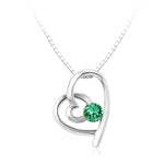 BHP05 SWAROVSKI BIRTHSTONE HEART PENDANT MAY EMERALD