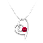 BHP07 SWAROVSKI BIRTHSTONE HEART PENDANT JULY RUBY