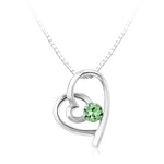 BHP08 SWAROVSKI BIRTHSTONE HEART PENDANT AUGUST PERIDOT