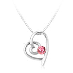 BHP10 SWAROVSKI BIRTHSTONE HEART PENDANT OCTOBER LIGHT ROSE