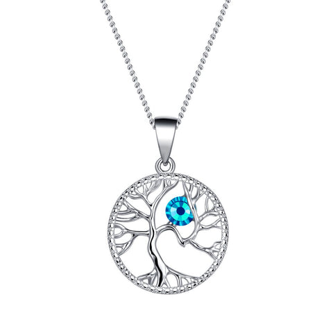 BTL03 SWAROVSKI BIRTHSTONE TREE OF LIFE MARCH AQUAMARINE