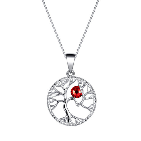 BTL07 SWAROVSKI BIRTHSTONE TREE OF LIFE JULY RUBY