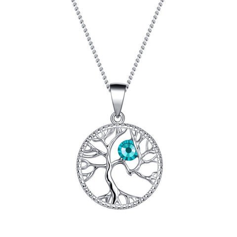 BTL12 SWAROVSKI BIRTHSTONE TREE OF LIFE DECEMBER TURQUOISE