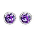 BSE02 SWAROVSKI BIRTHSTONE SOLITAIRE EARRING FEBRUARY AMETHYST