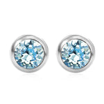 BSE03 SWAROVSKI BIRTHSTONE SOLITAIRE EARRING MARCH AQUAMARINE