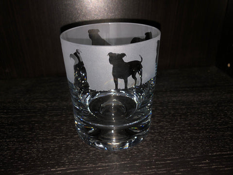 STAFFORDSHIRE BULL TERRIER T17 WHISKY TUMBLER